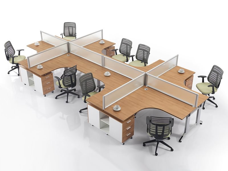 板式家具生產(chǎn)線加工的辦公隔間樣品