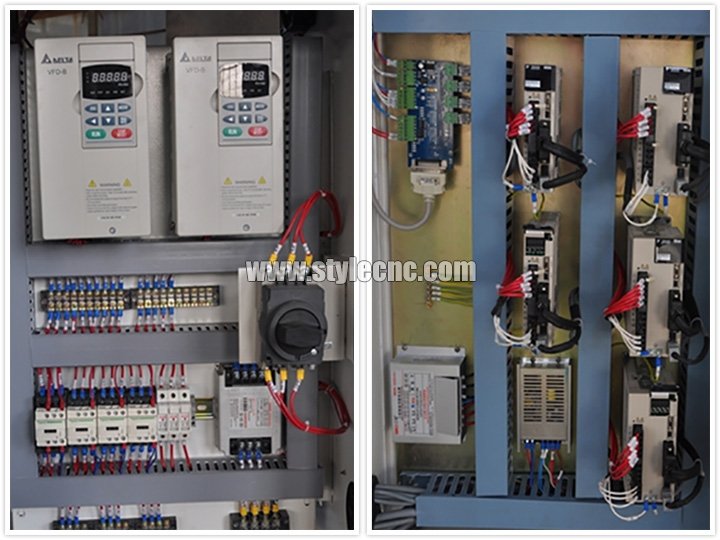 帶四軸旋轉和 8 個頭的數控雕刻機控制箱