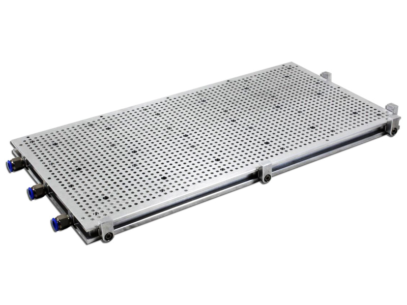 鋁制真空吸塵工作臺，表面覆蓋高密度毛氈