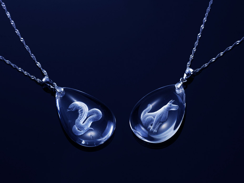 激光雕刻 3D 項鏈水晶吊墜